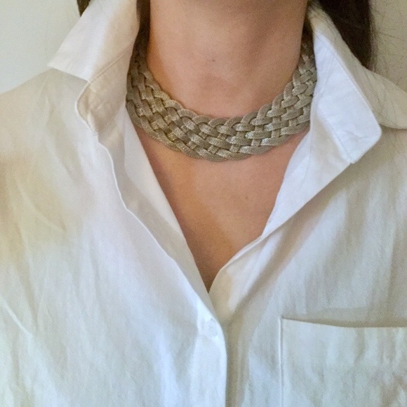 Jewelry - Braided mesh silver necklace/ choker.
